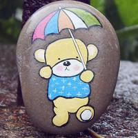 石头艺术画头像 有爱也可爱