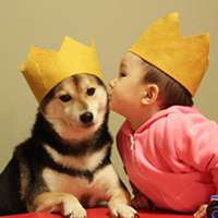 超可爱男宝宝跟萌宠头像