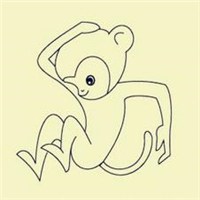 儿童简笔画猴子可爱头像