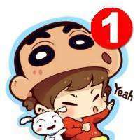 卡通微信头像右上角带有个红1