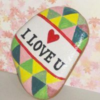 石头艺术画头像 有爱也可爱