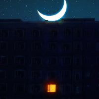 意境动漫头像 夜的寂静夜的美