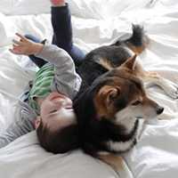 超可爱男宝宝跟萌宠头像