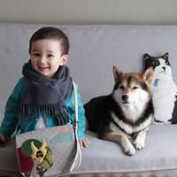 小孩和狗头像,萌宠与萌娃头像图片