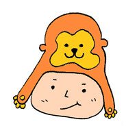 戴着动物帽子卡通儿童头像图片