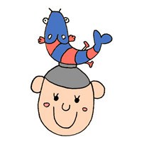 戴着动物帽子卡通儿童头像图片