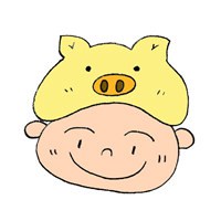 戴着动物帽子卡通儿童头像图片