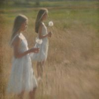 女生吹蒲公英头像图片