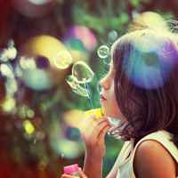 女生吹蒲公英头像图片