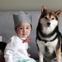 小孩和狗头像,萌宠与萌娃头像图片