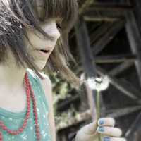 女生吹蒲公英头像图片