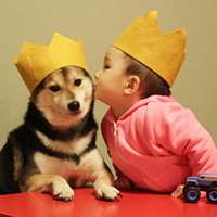 小孩和狗头像,萌宠与萌娃头像图片