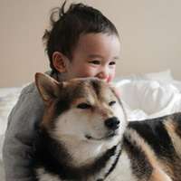 小孩和狗头像,萌宠与萌娃头像图片