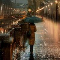 伤感的雨中打伞背影头像图片