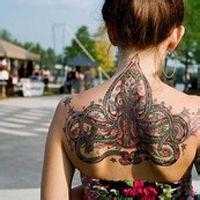 好看的女生后背纹身头像图片