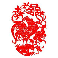 金鸡报喜剪纸头像 喜庆过鸡年