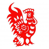 金鸡报喜剪纸头像 喜庆过鸡年