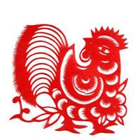 金鸡报喜剪纸头像 喜庆过鸡年