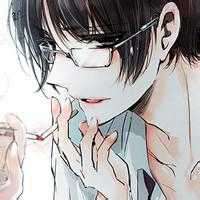 冷酷的动漫帅哥吸烟头像图片