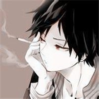 冷酷的动漫帅哥吸烟头像图片