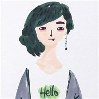 创意涂鸦女生头像图片
