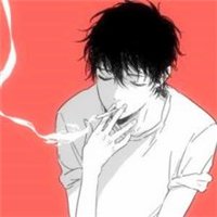 冷酷帅气的动漫男生吸烟头像图片