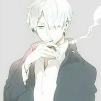 冷酷帅气的动漫男生吸烟头像图片