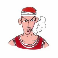 冷酷帅气的动漫男生吸烟头像图片