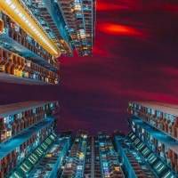 仰拍的城市建筑头像照片