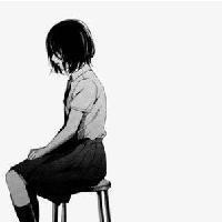 手绘黑白女生微信头像图片