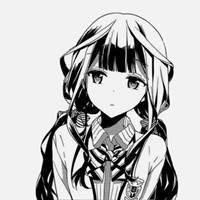手绘黑白女生微信头像图片
