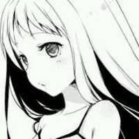 手绘黑白女生微信头像图片