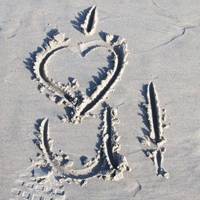 沙滩爱心图片头像 浪漫温馨沙滩上的爱心头像图片