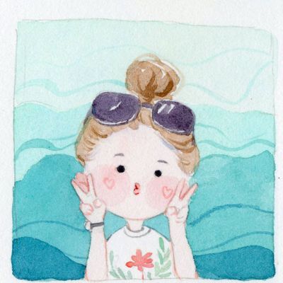 手绘女生卡通头像可爱