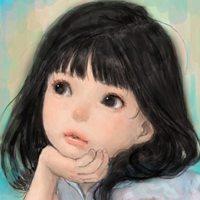 手描绘画女生头像 城市在下雨而我在想你