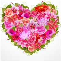 用花瓣组成的心形头像图片