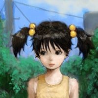 手描绘画女生头像 城市在下雨而我在想你