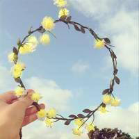 头上花环头像 用手拿着花环仰望蓝色天空