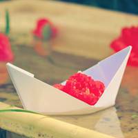 充满童趣表达思念的清美纸船图片