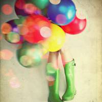 好看的唯美带气球的头像图片