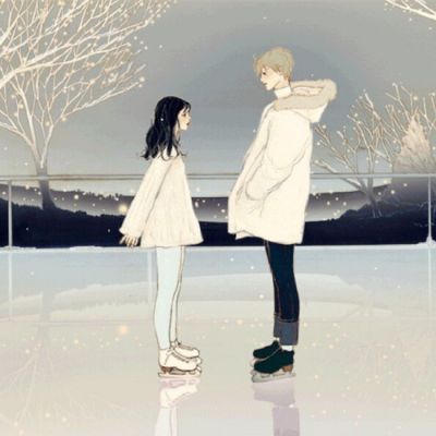 唯美漫画情侣头像 怦然心动的爱情