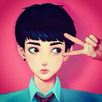 一男一女分开的动漫情侣头像图片