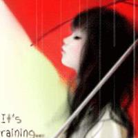 插画美女头像 花开一半