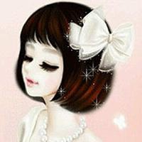 插画美女头像 花开一半