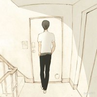 一男一女分开的动漫情侣头像图片