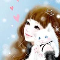 插画美女头像 花开一半