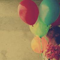 好看的唯美带气球的头像图片