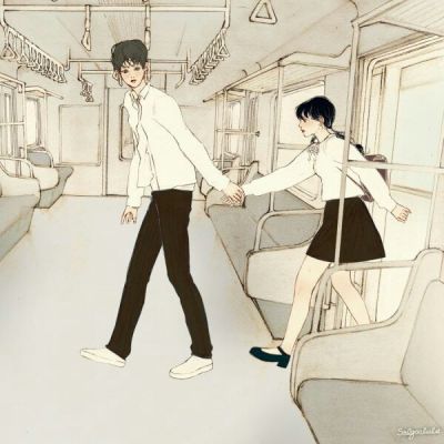 唯美漫画情侣头像 怦然心动的爱情