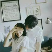 校园校服情侣头像两人两张