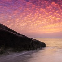 傍晚海边的晚霞风景头像图片